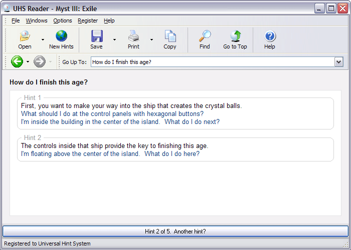 UHS Reader Screenshot